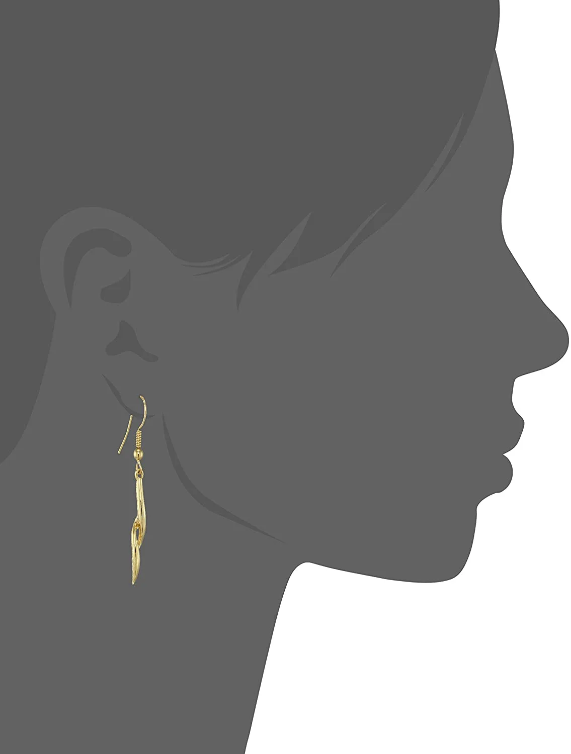 24 Karat Gold Plated twisted leaf drop earring