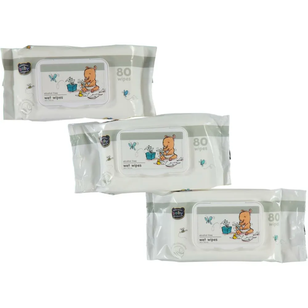 3 Pack Abc Wet Wipes 80