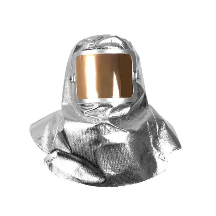 Aluminized Hood - Universal Helmet Mount, Gold Film Cover, Replaceable Window