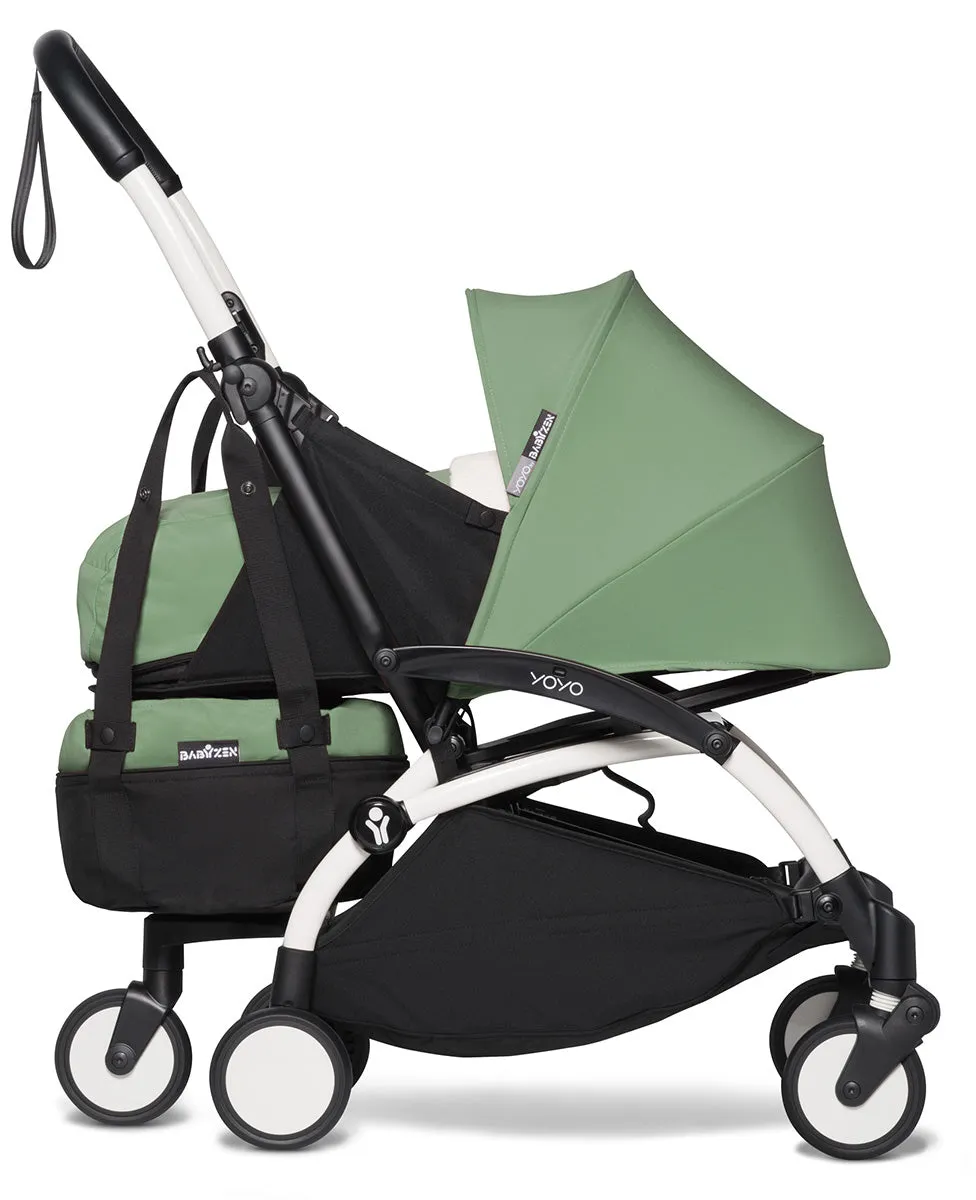 Babyzen YOYO2 Ultra Compact Complete 0 /6  Stroller & Rolling Bag Bundle - White/Peppermint