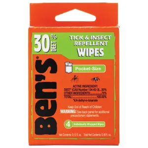 Ben's 30 Wipes Travel Pack