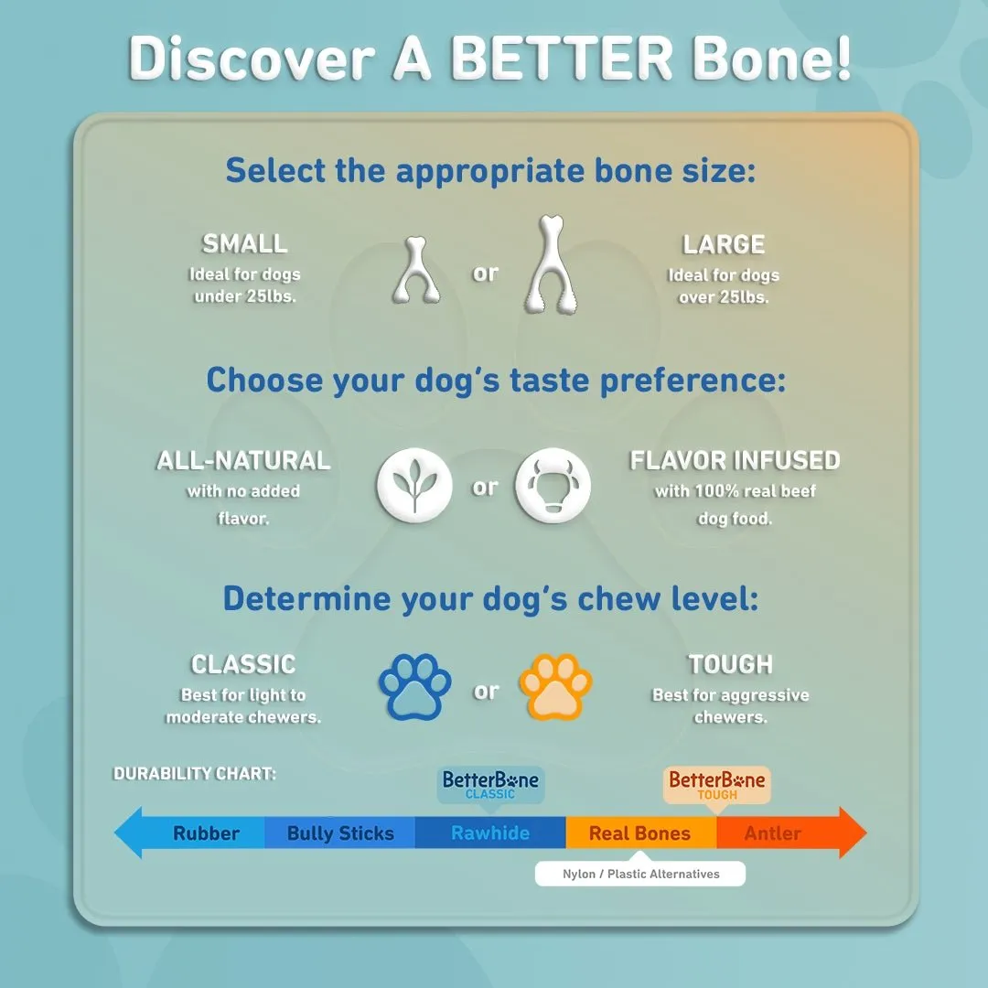 BetterBone TOUGH All Natural, Eco, Safe on teeth Chew Toy