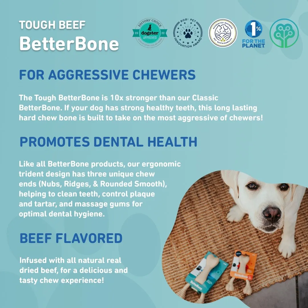 BetterBone TOUGH All Natural, Eco, Safe on teeth Chew Toy