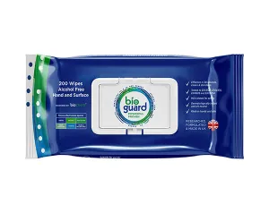 Bioguard 200 Soft Pack Hand And Surface Wipes Alcohol Free Blue