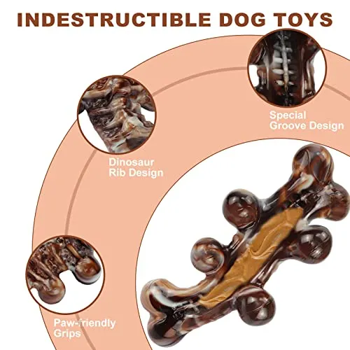 BoYoYo Tough Dog Toys for Aggressive Chewers Large Breed, Dog Chew Toys for Aggressive Chewers, Indestructible Dog Toy for Large Dogs, Durable Dog Toys, Large Dog Toys for Big Dogs, Squeaky Dog Toys