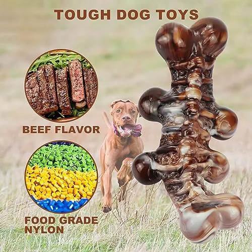 BoYoYo Tough Dog Toys for Aggressive Chewers Large Breed, Dog Chew Toys for Aggressive Chewers, Indestructible Dog Toy for Large Dogs, Durable Dog Toys, Large Dog Toys for Big Dogs, Squeaky Dog Toys