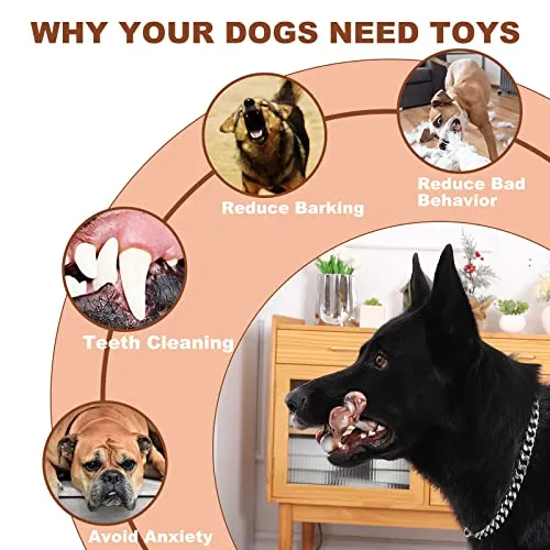 BoYoYo Tough Dog Toys for Aggressive Chewers Large Breed, Dog Chew Toys for Aggressive Chewers, Indestructible Dog Toy for Large Dogs, Durable Dog Toys, Large Dog Toys for Big Dogs, Squeaky Dog Toys