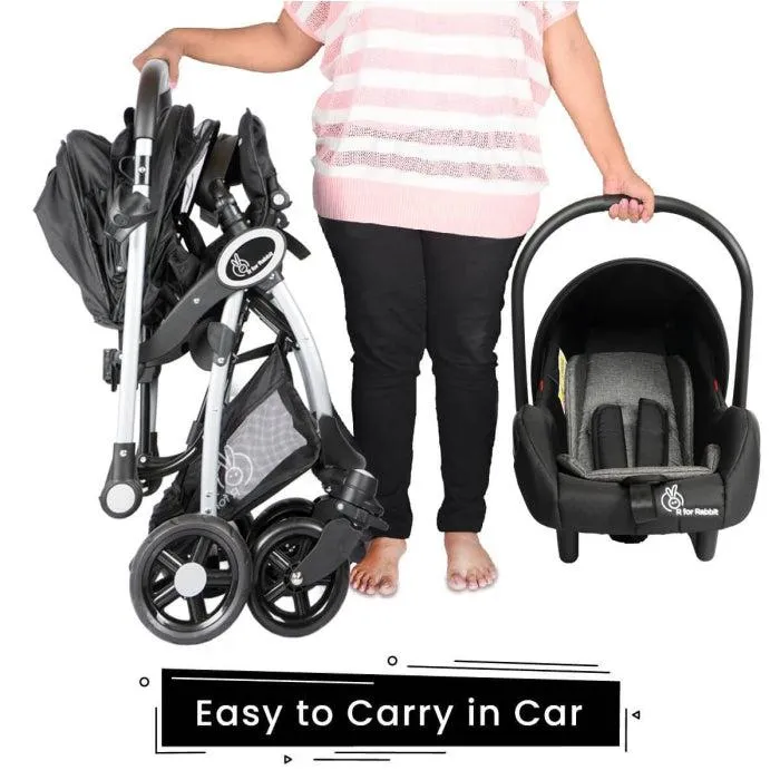 Chocolate Ride Travel System Easy To Fold, Reversible Handle, Easy Attachment Of Infant Car Seat