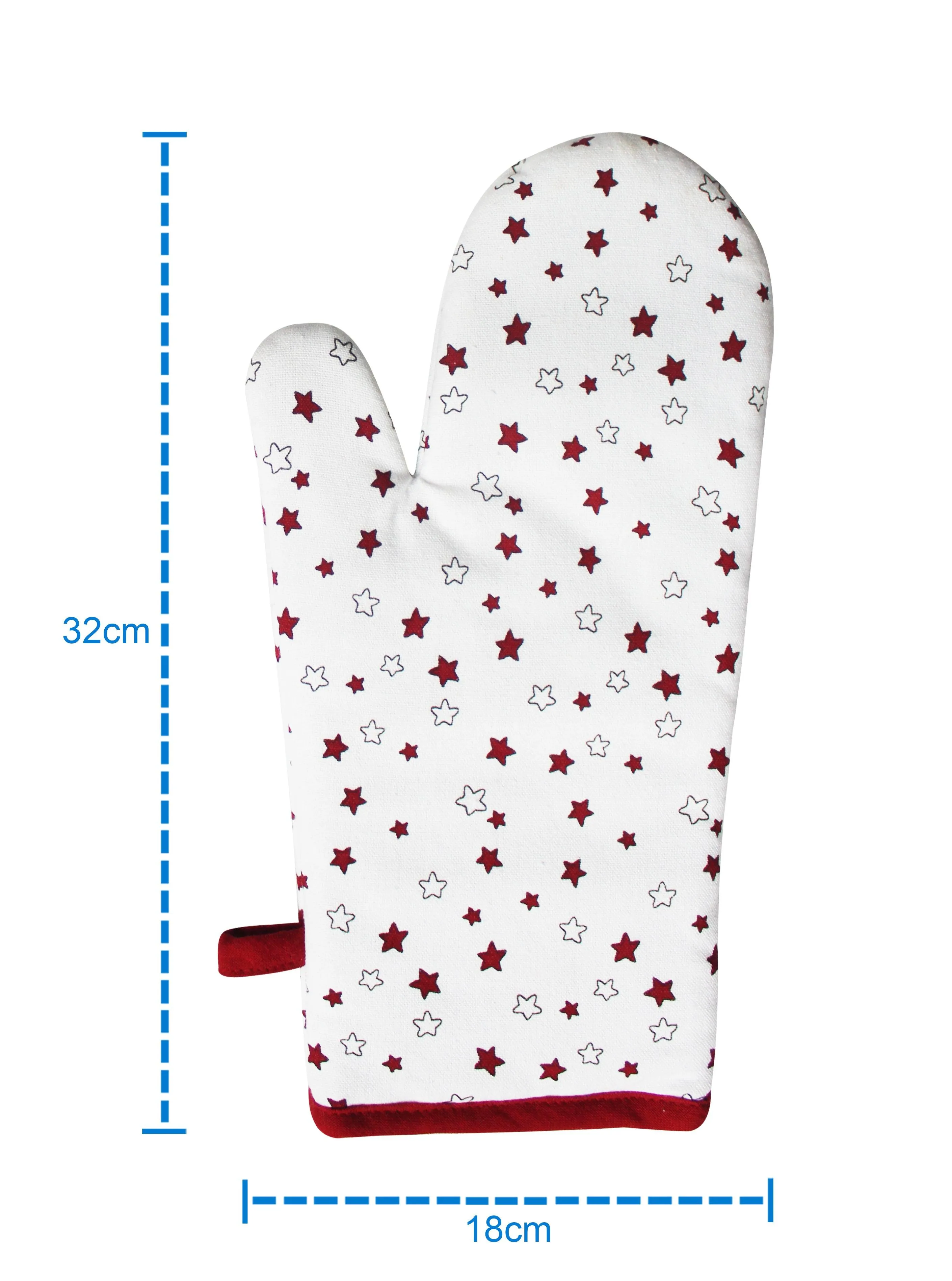 Cotton Ricco Star Oven Gloves Pack Of 2