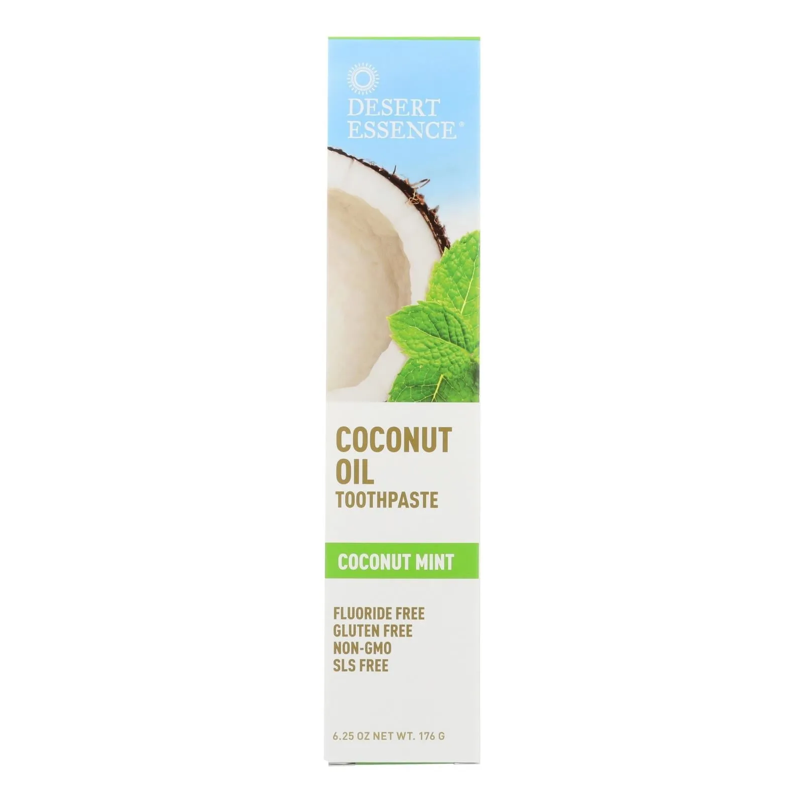 Desert Essence Coconut Oil Toothpaste, Mint Flavor - 6.25 Oz