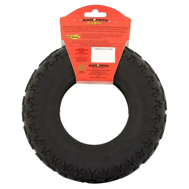 Durable 8-Inch TireBiter Rubber Dog Toy