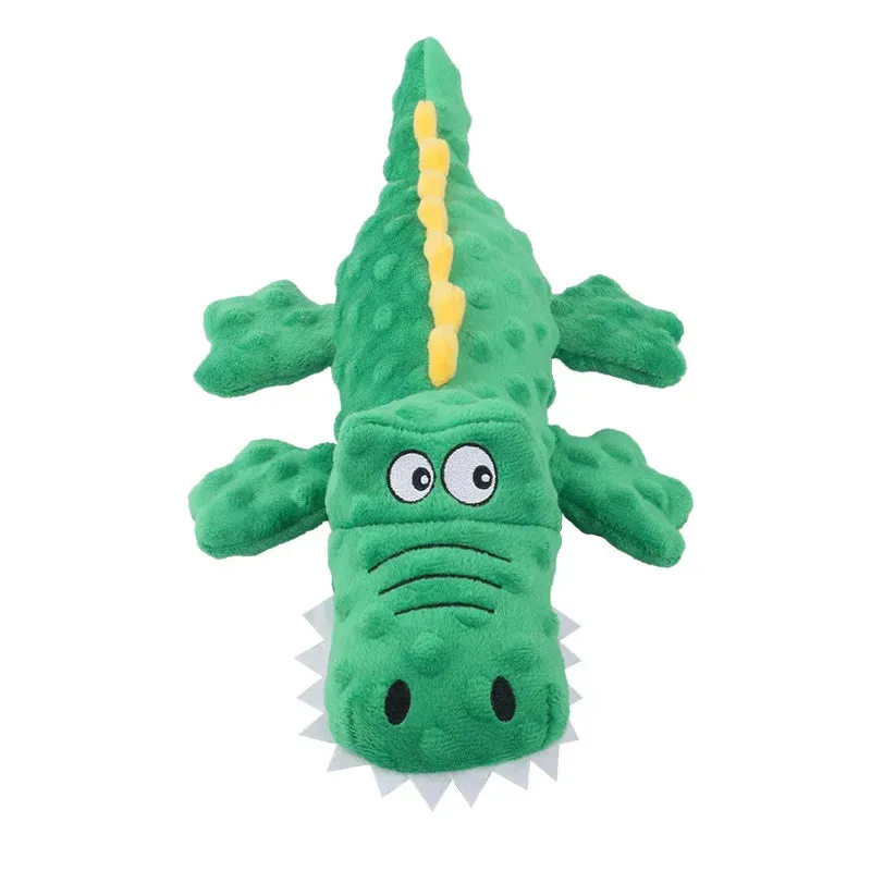 Durable Plush Crocodile Dog Toy with Squeaker