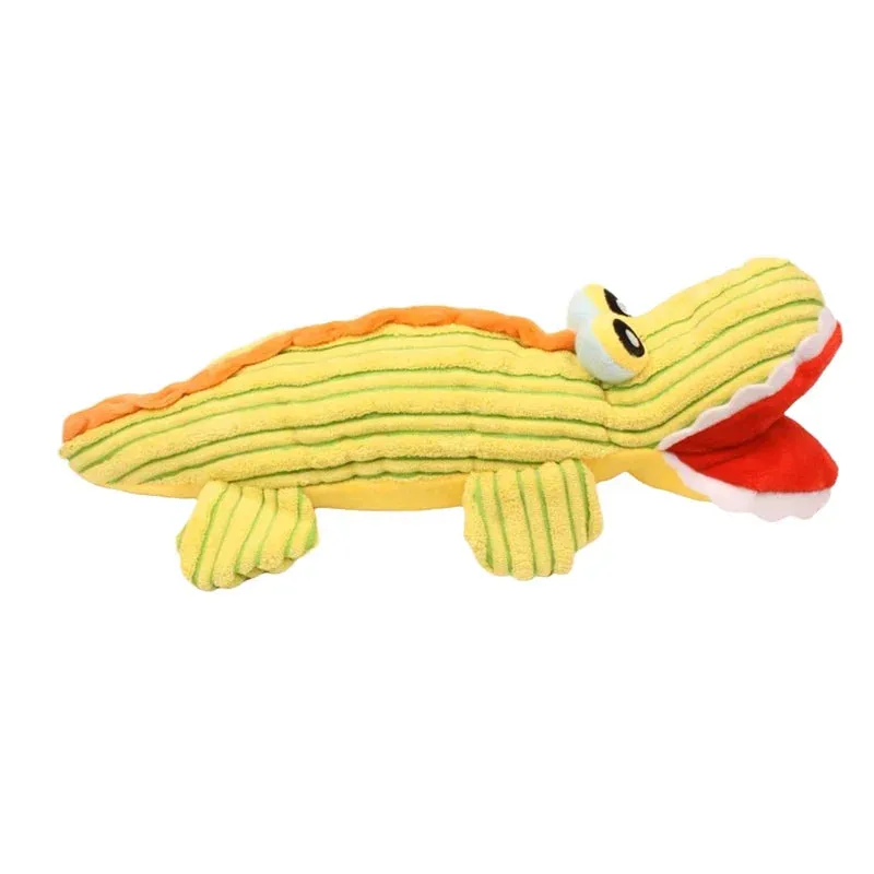 Durable Plush Crocodile Dog Toy with Squeaker