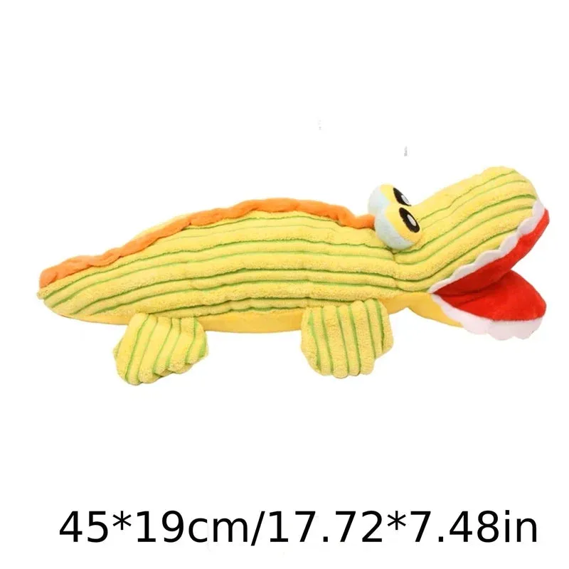 Durable Plush Crocodile Dog Toy with Squeaker