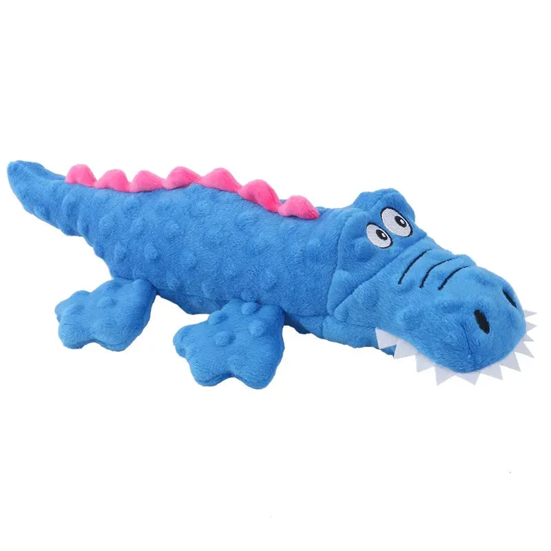 Durable Plush Crocodile Dog Toy with Squeaker