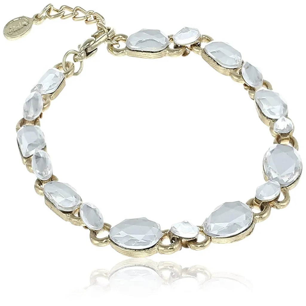 Estele Gold Plate Bracelet with Fancy Austrian Crystals for women