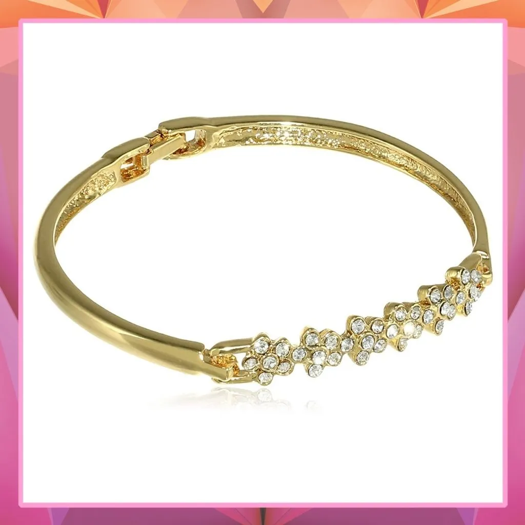 Estele - gold plated Flower Power Bangle New Model Bracelet for Women