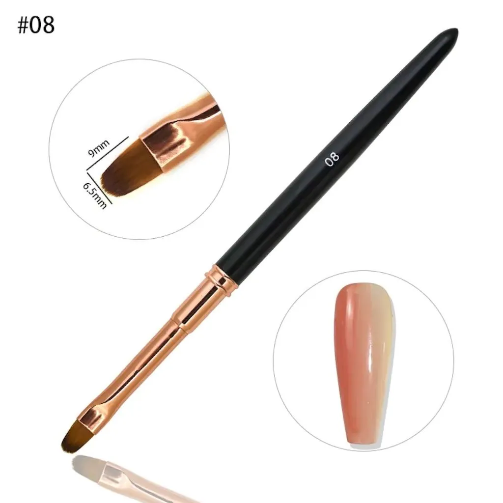 Gel Brush Black & Rose Gold With Cap