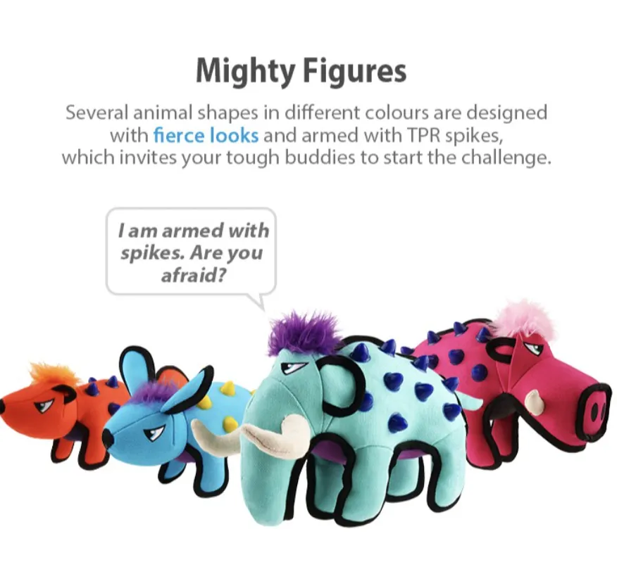 GiGwi Duraspikes Series: Durable, Spiked, Canva Plush Dog Toy