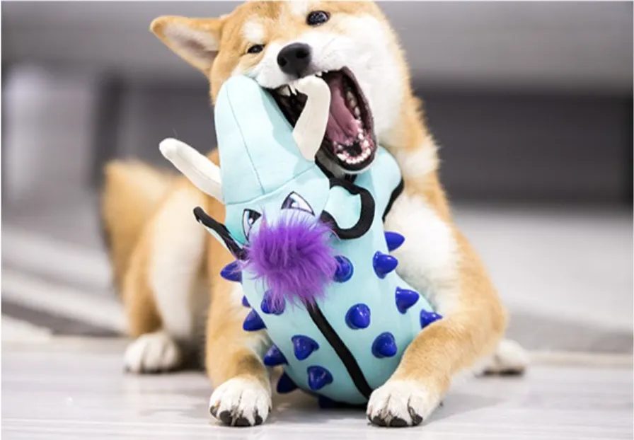 GiGwi Duraspikes Series: Durable, Spiked, Canva Plush Dog Toy