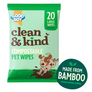 Good Boy Clean & Kind Compostable 20 Large Pet Wipes