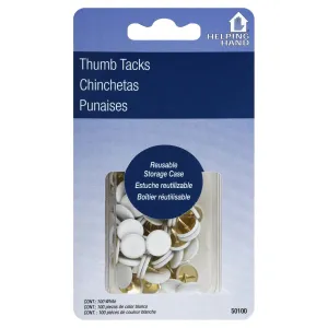 HELPING HAND - Thumb Tacks White - 100 Pieces