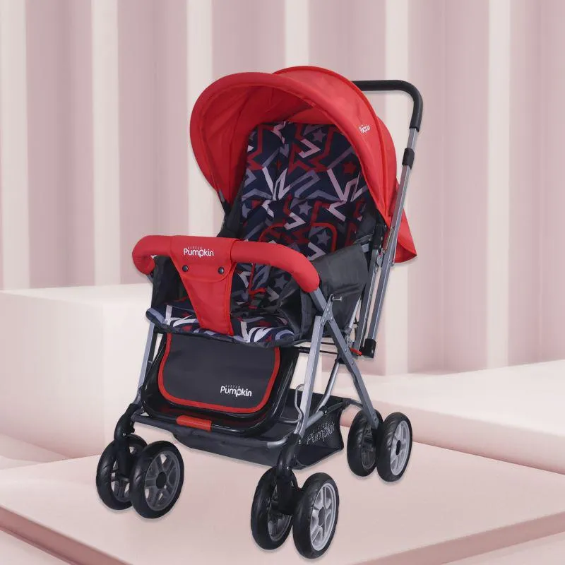 Kiddie Kingdom Stroller - 3 Position Recline, Easy Fold, Reversible Handle, Rear Wheel Brakes