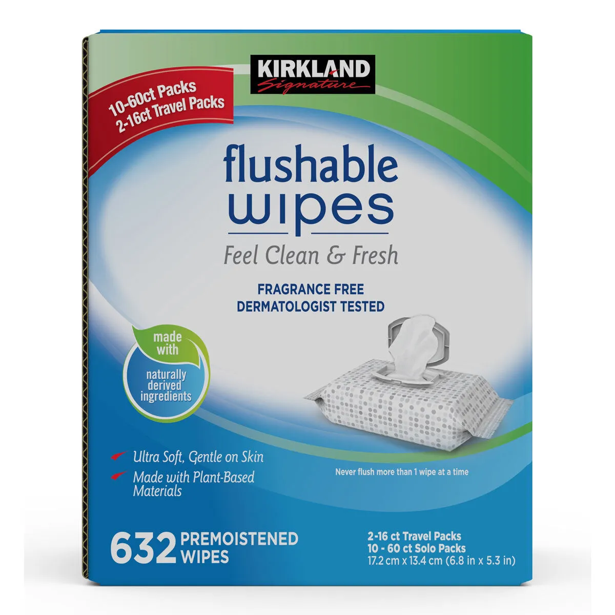 Kirkland Signature Moist Flushable Wipes, 632 Count