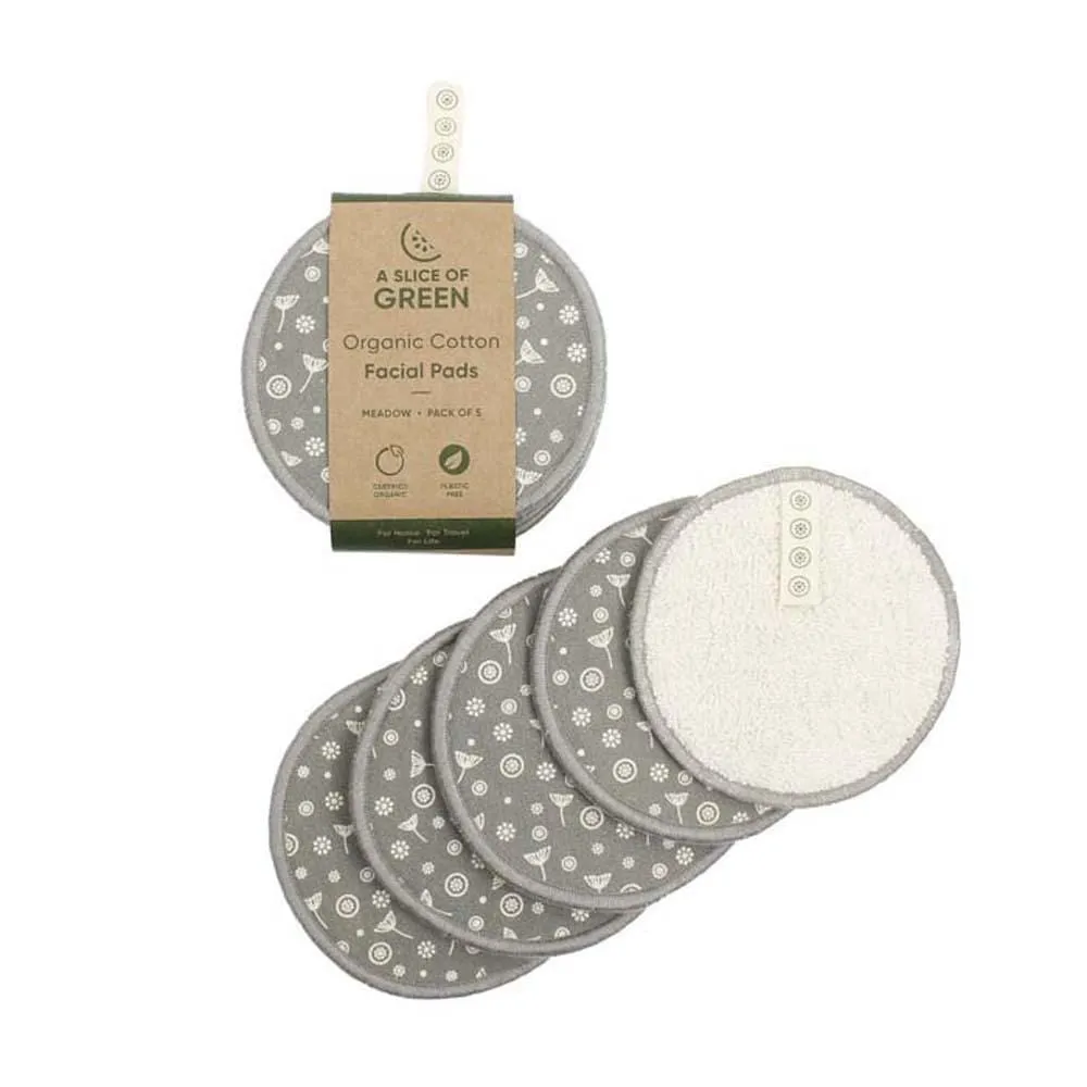 Large Organic Cotton Facial Pads - Meadow - Pack of 5