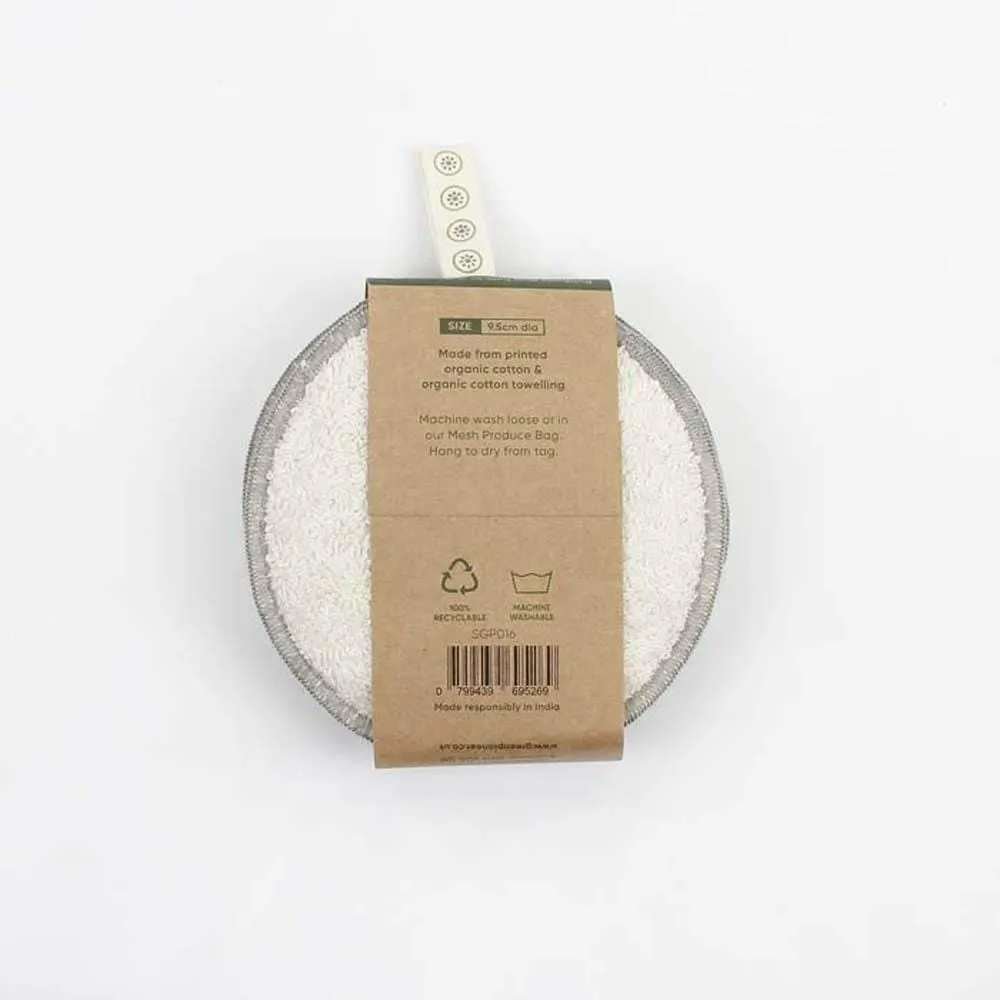 Large Organic Cotton Facial Pads - Meadow - Pack of 5