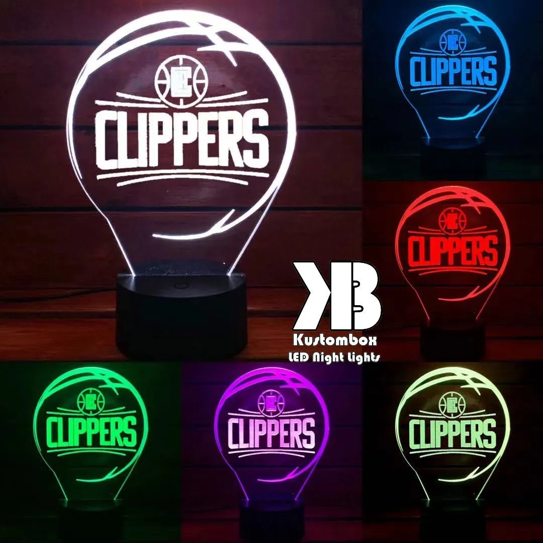 Los Angeles LA Clippers Basketball Team 3D LED Night Light Lamp