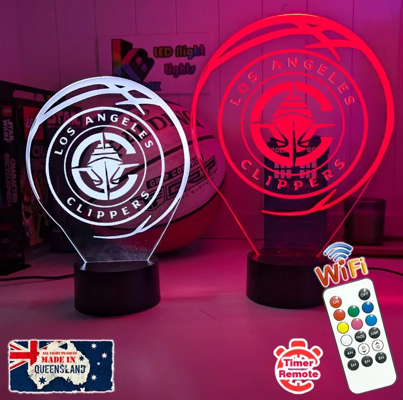 Los Angeles LA Clippers Basketball Team 3D LED Night Light Lamp