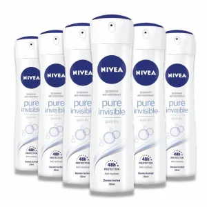 Nivea - Deodorant New Spray Pure Invisible - 150 ml - 6 Pack