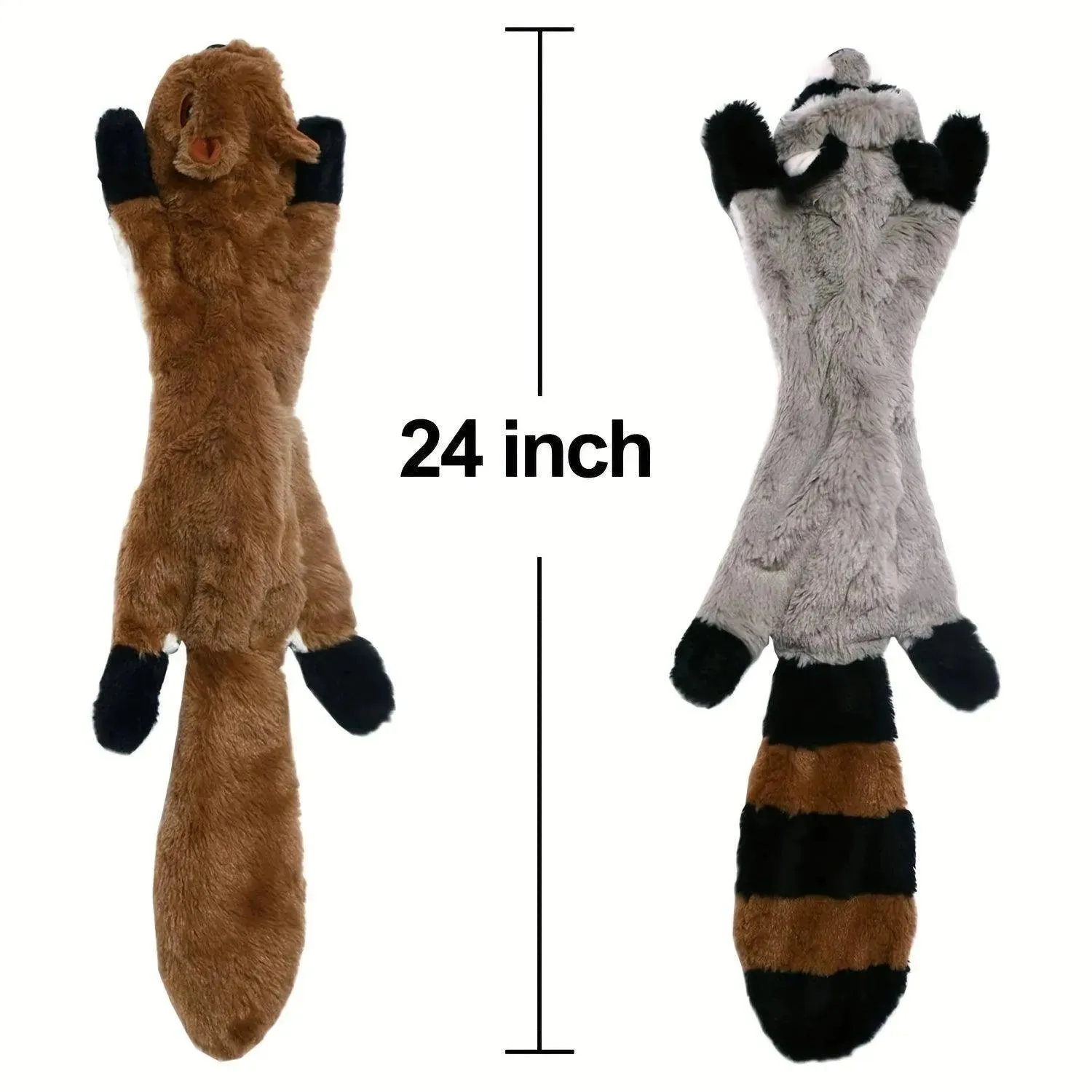 No Stuffing Dog Toys with Squeakers - Durable Plush Set