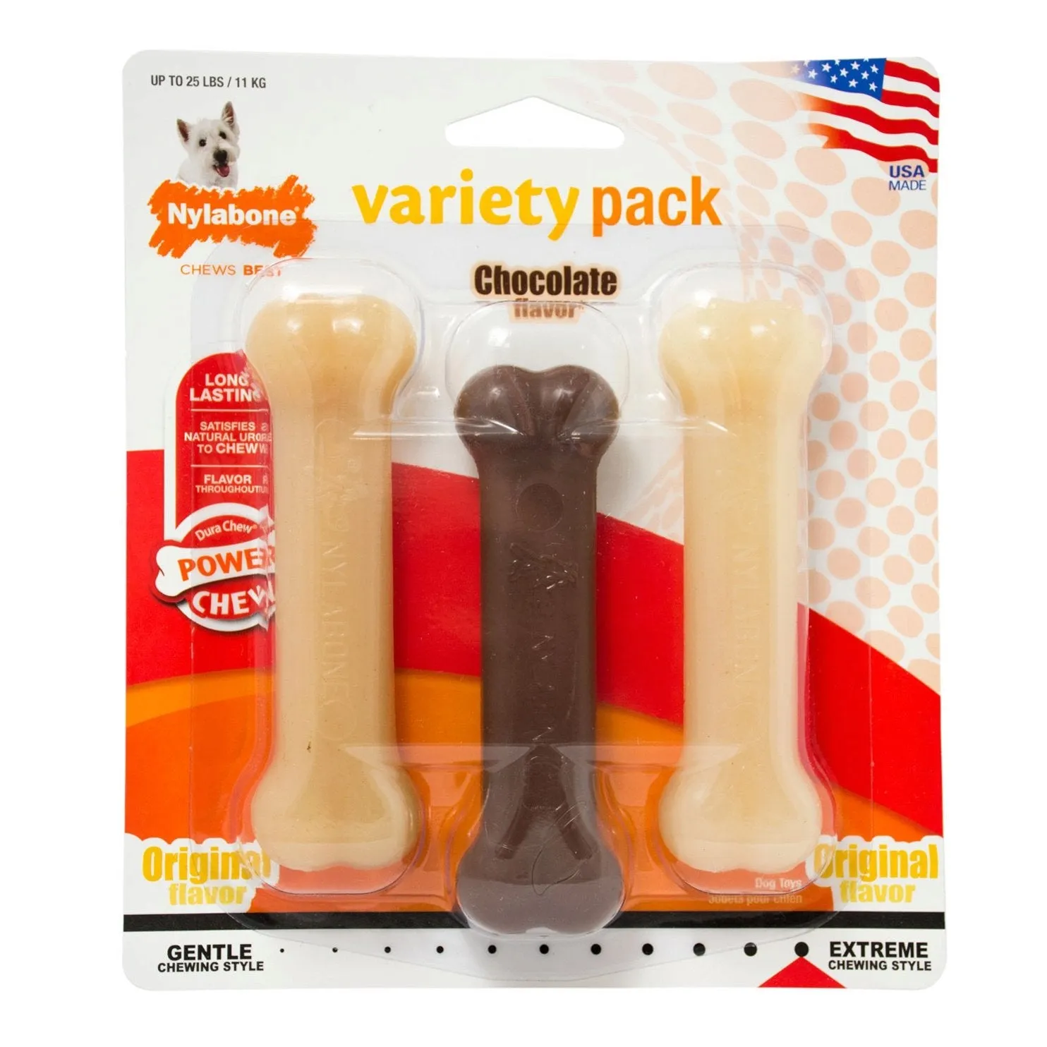 Nylabone Dura Chew Value Pack Chocolate and Original