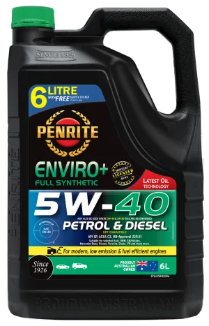 Penrite Enviro  5W-40 5W40 Synthetic Engine Oil 6L  - EPLUS5W40006