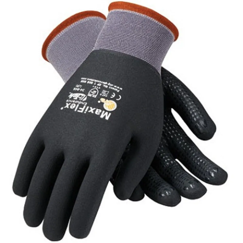 PIP ATG 34-846 MaxiFlex Endurance Touchscreen Gloves with Dotted Palms and Full Coat Nitrile MicroFoam, Gray, 1 Dozen