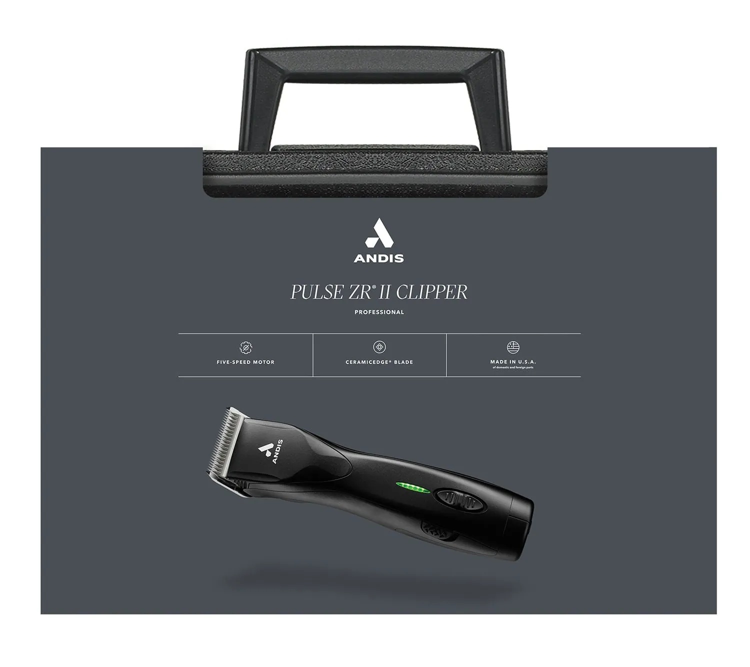 Pulse ZR II Black 5 Speed Detachable Blade Clipper