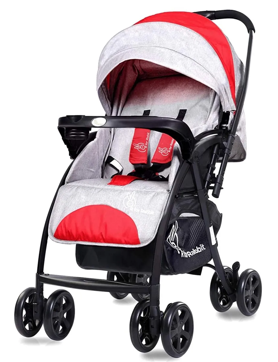 R for Rabbit Sugar Pop Baby Stroller- Red Grey