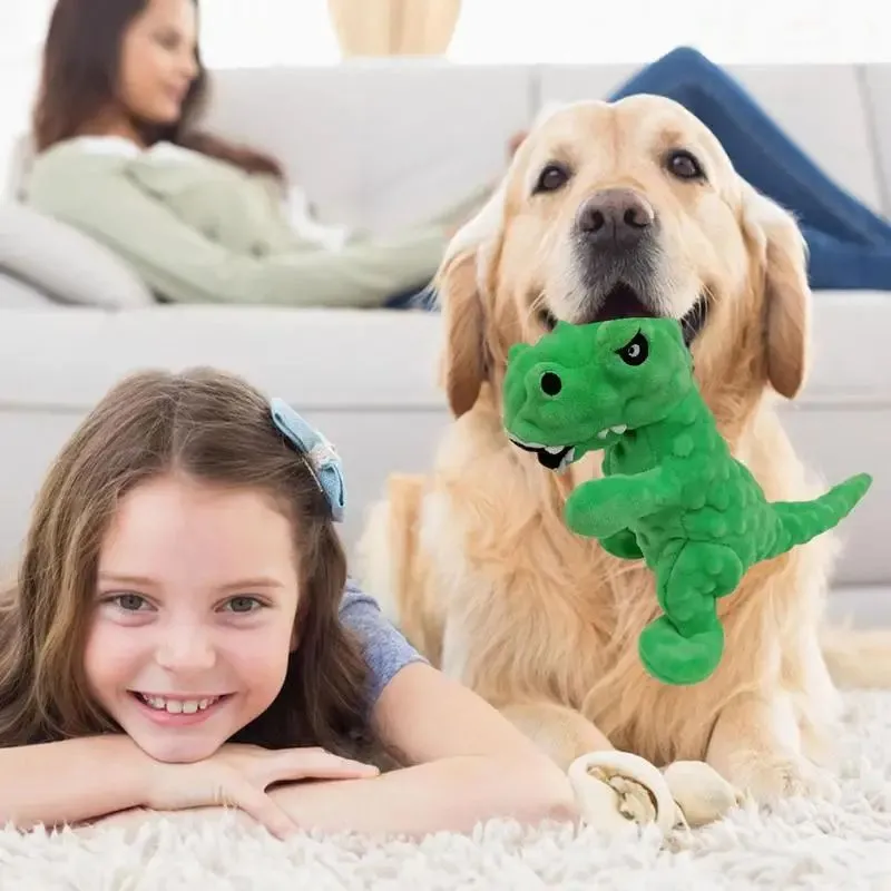 Squeaky Grunting Durable Dinosaur Dog Puppy Chew Toys For Training