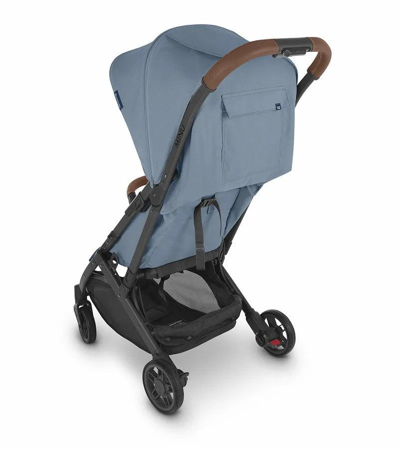 UPPAbaby Minu V2 Compact Stroller - Charlotte (Coastal Blue Melange / Carbon / Saddle Leather) (Open Box - NEW)