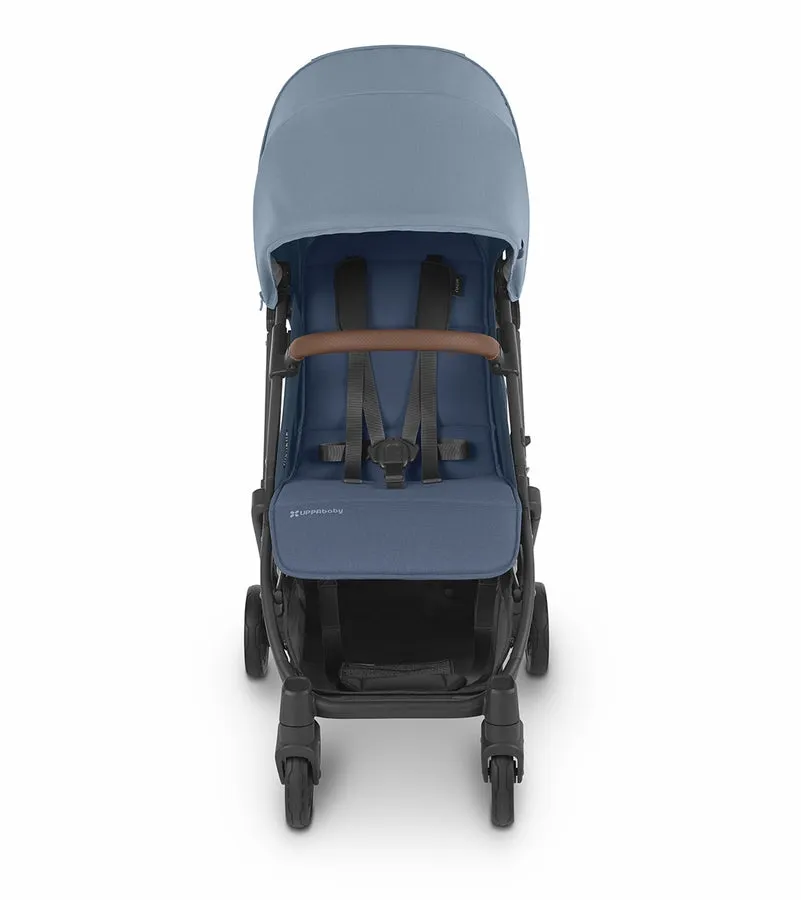 UPPAbaby Minu V2 Compact Stroller - Charlotte (Coastal Blue Melange / Carbon / Saddle Leather) (Open Box - NEW)