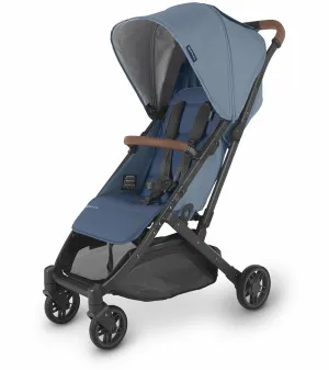 UPPAbaby Minu V2 Compact Stroller - Charlotte (Coastal Blue Melange / Carbon / Saddle Leather) (Open Box - NEW)